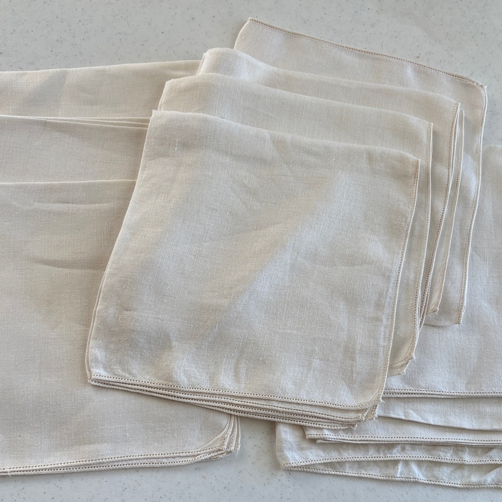 12 vintage linen napkins